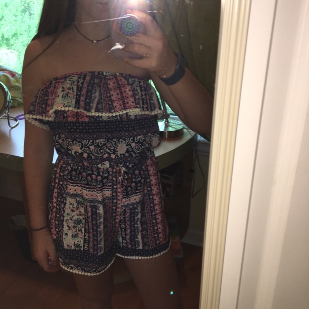 Colorful Strapless Romper